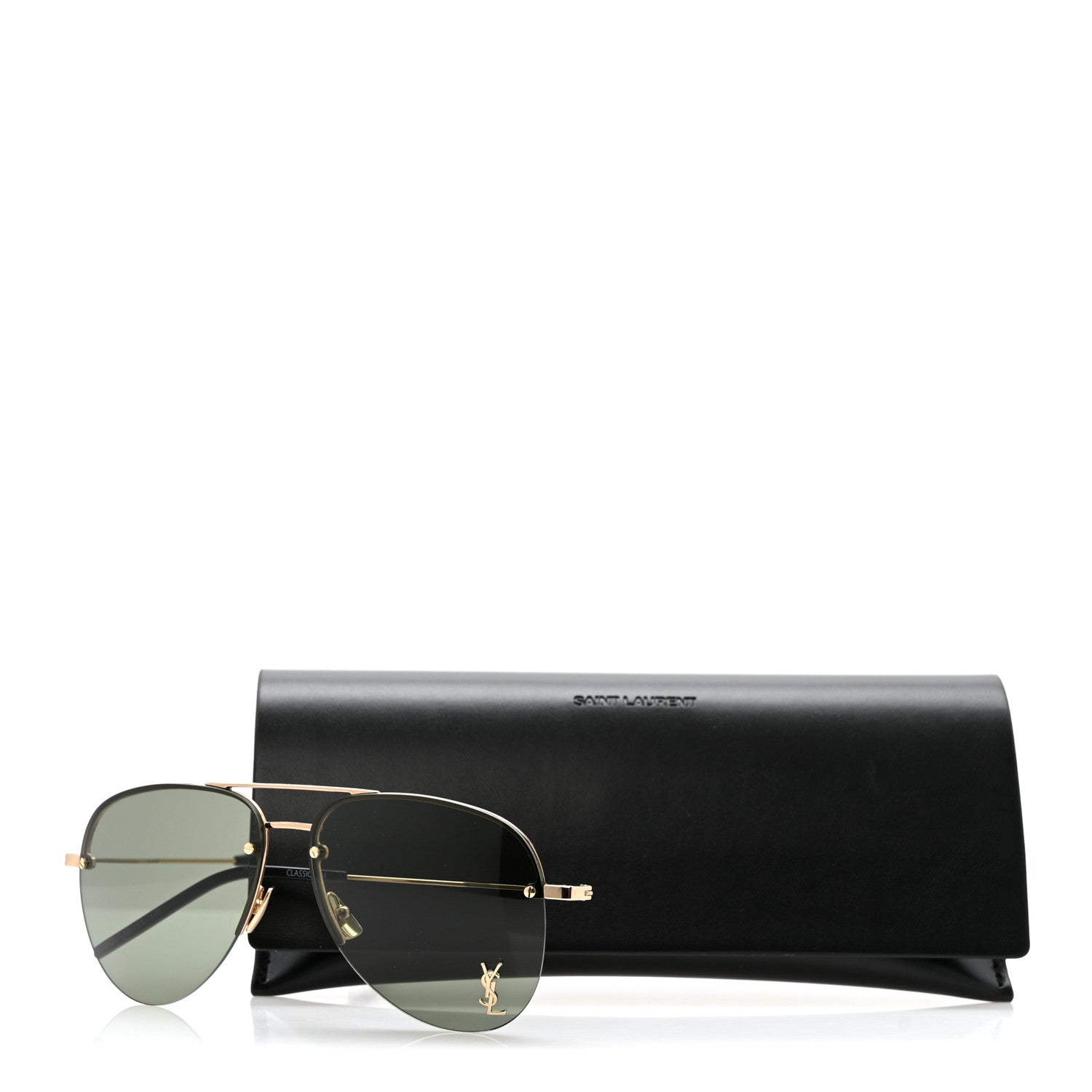 Saint Laurent Aviator Classic 11M Sunglasses Gold 9 of 9