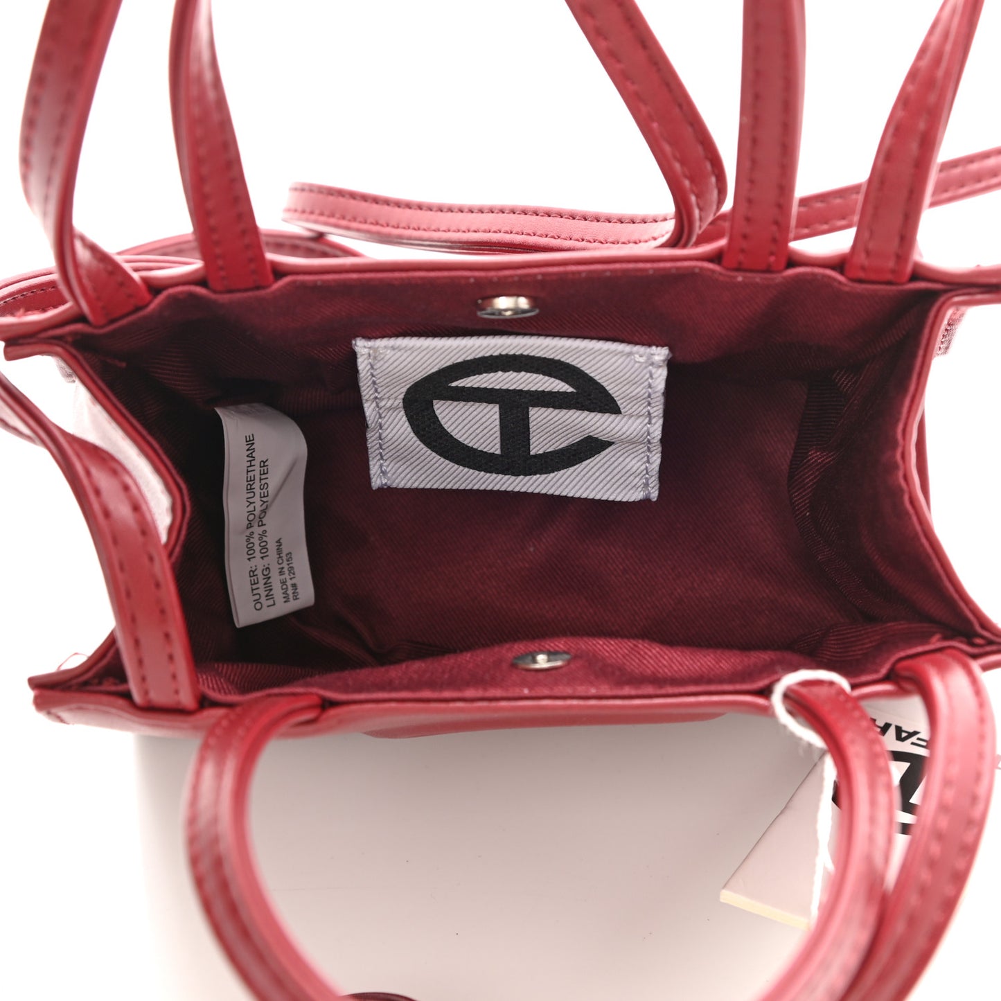 Vegan Leather Small Shopping Bag Oxblood