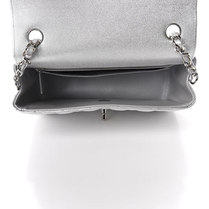 Chanel Metallic Lambskin Quilted Mini Rectangular Flap Silver 5 of 11