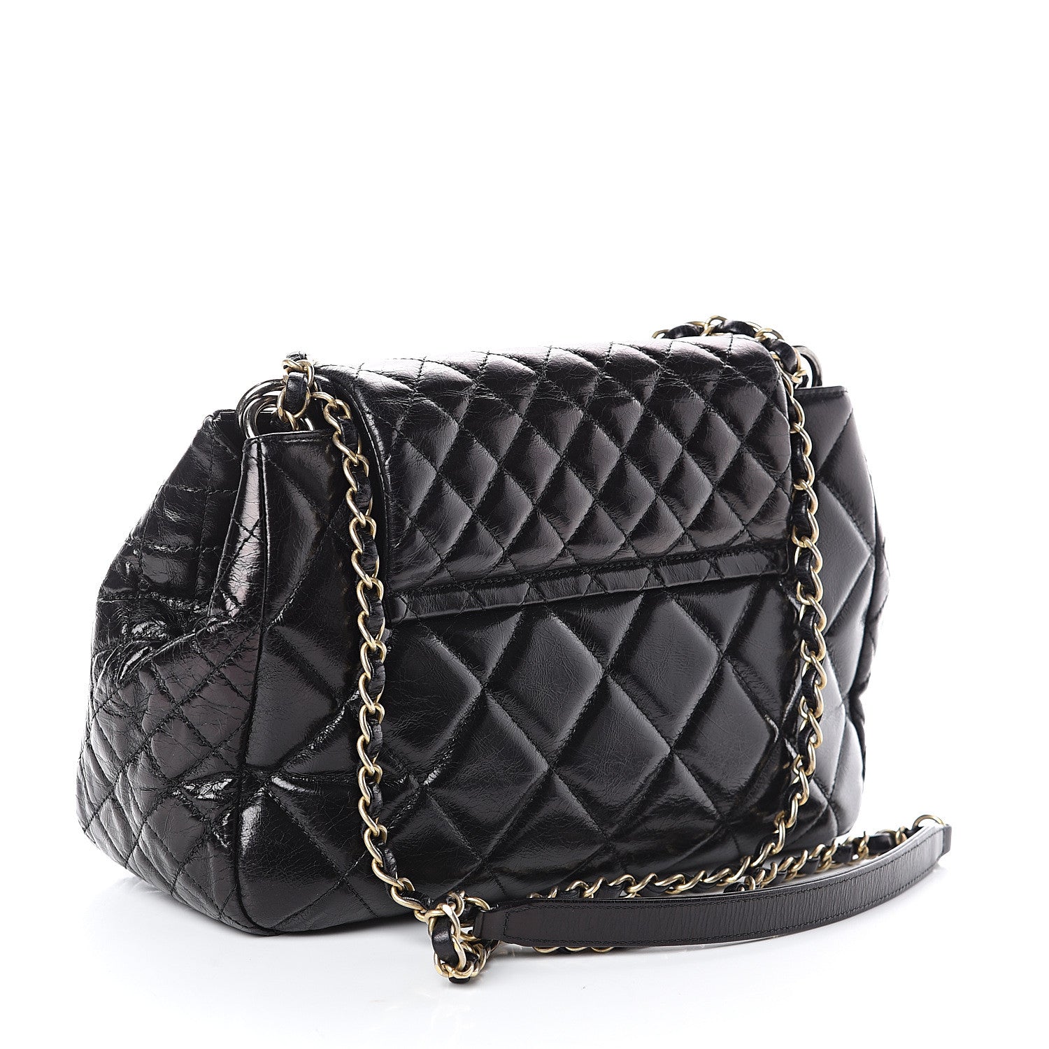 Chanel Aged Glazed Calfskin Quilted Small Daily Walk Flap Black 2 of 9