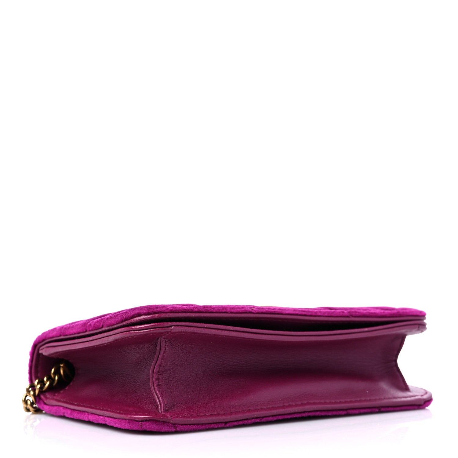 Gucci Velvet Matelasse GG Marmont Mini Bag Fuchsia Violet Cyclamen 4 of 9