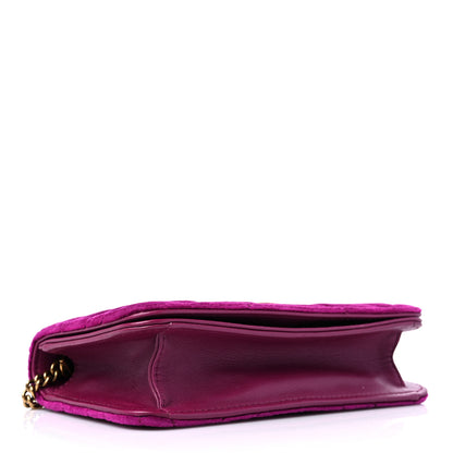 Gucci Velvet Matelasse GG Marmont Mini Bag Fuchsia Violet Cyclamen 4 of 9