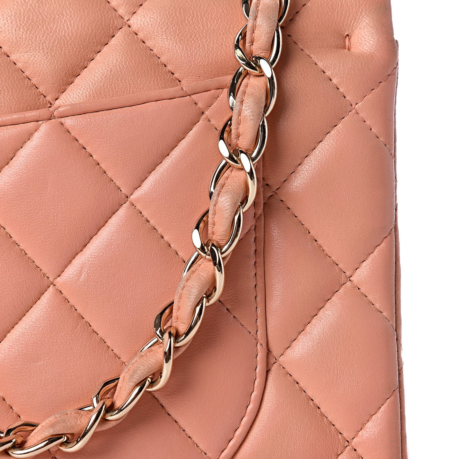 Chanel Lambskin Quilted Jumbo Double Flap Light Orange 36 of 37