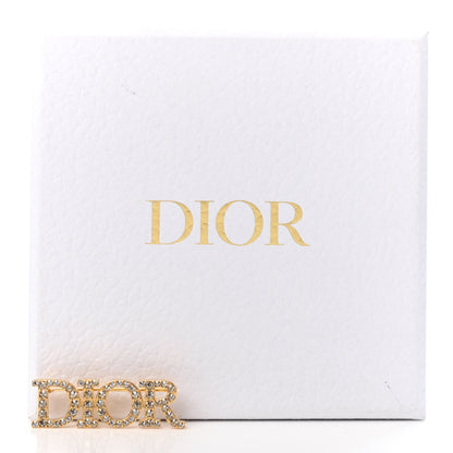 Christian Dior Crystal Dior Logo Brooch Gold 3 of 3