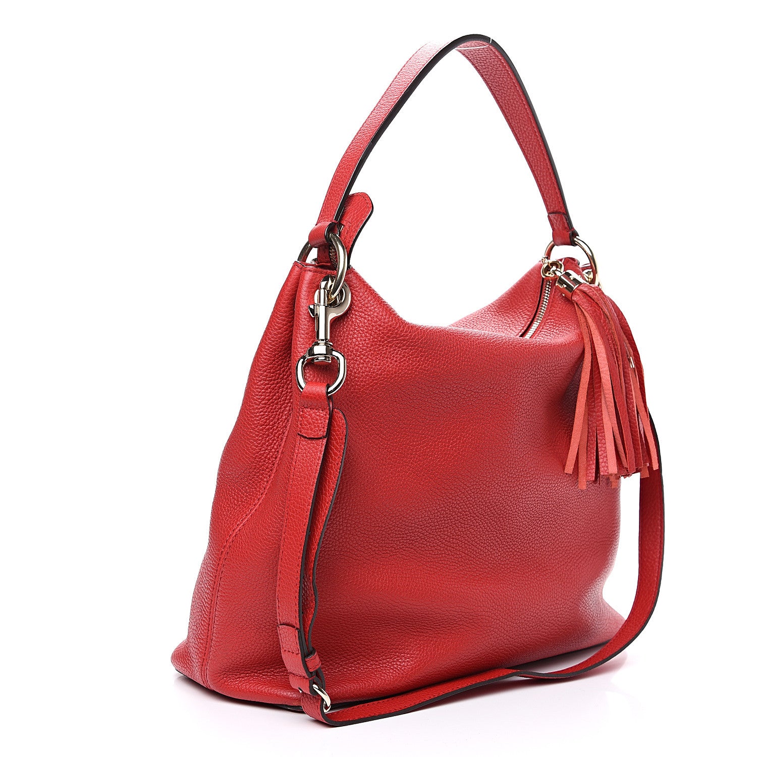 Gucci Pebbled Calfskin Large Soho Hobo Tabasco Red 2 of 13