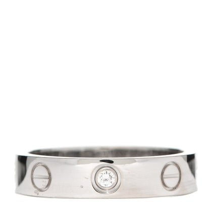 Cartier 18K White Gold Diamond 4mm LOVE Wedding Band Ring 49 4.75 1 of 5
