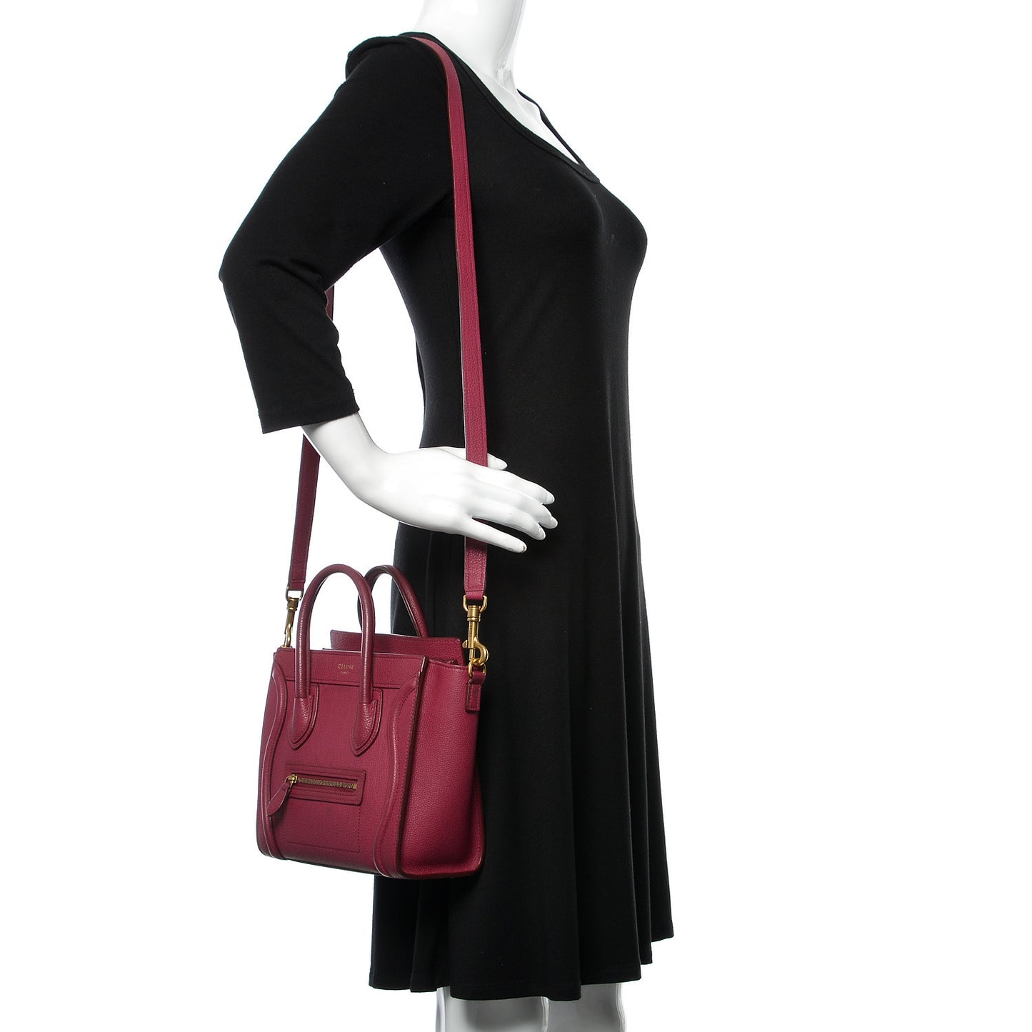 Drummed Calfskin Nano Luggage Plum