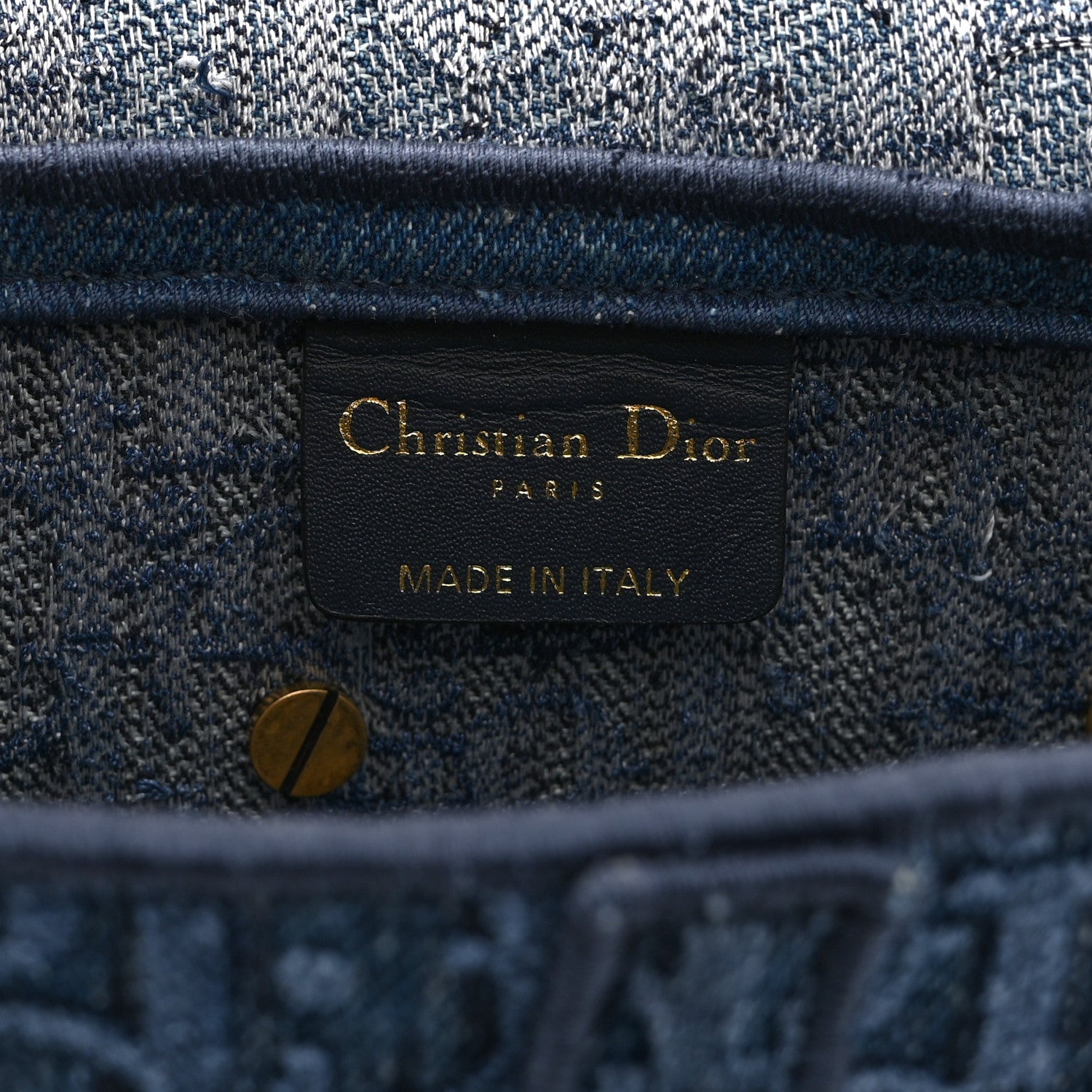 Christian Dior Oblique Embroidered Saddle Bag Denim Blue 6 of 10