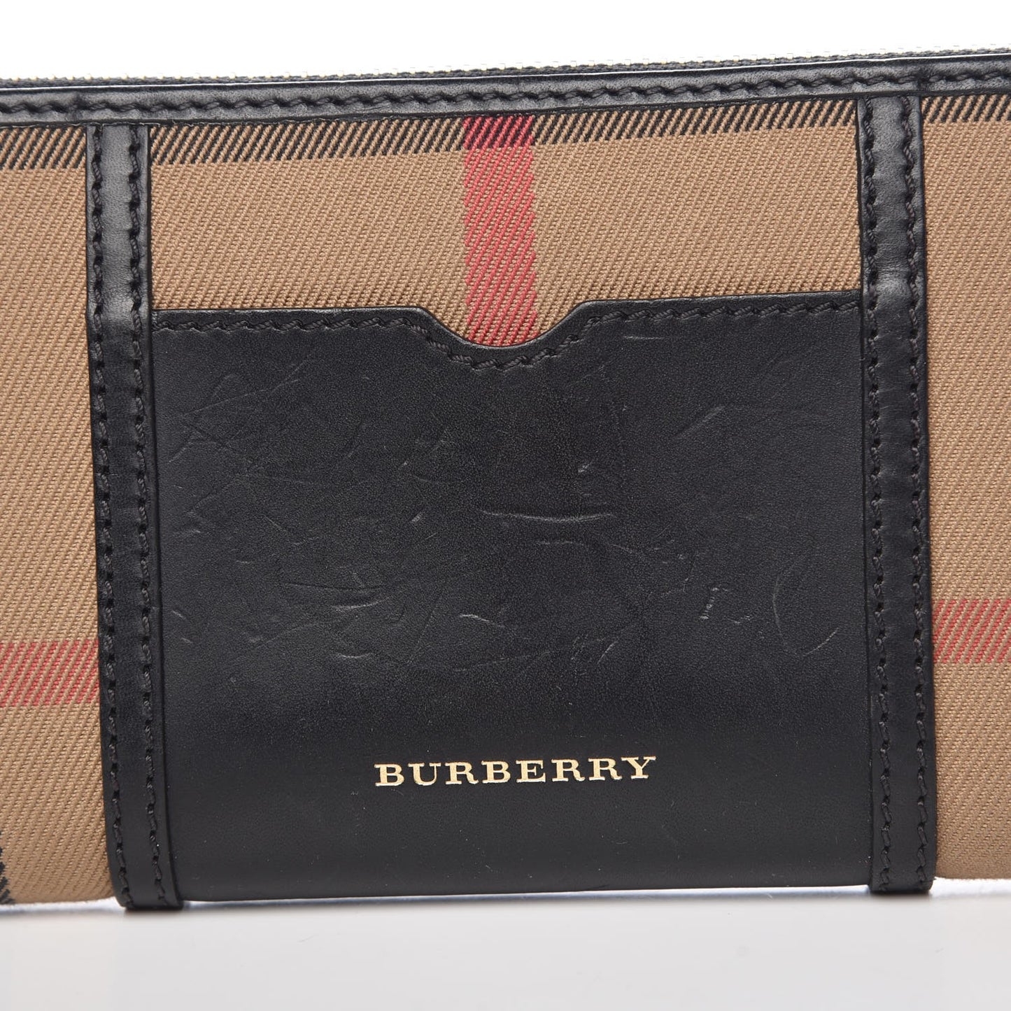 House Check Large Sartorial Ziggy Zip Around Wallet Black