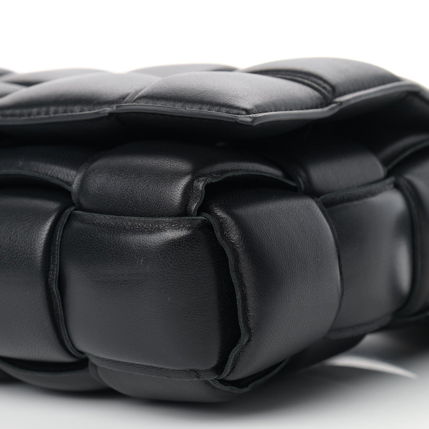 Nappa Maxi Intreccio Padded Cassette Crossbody Bag Black