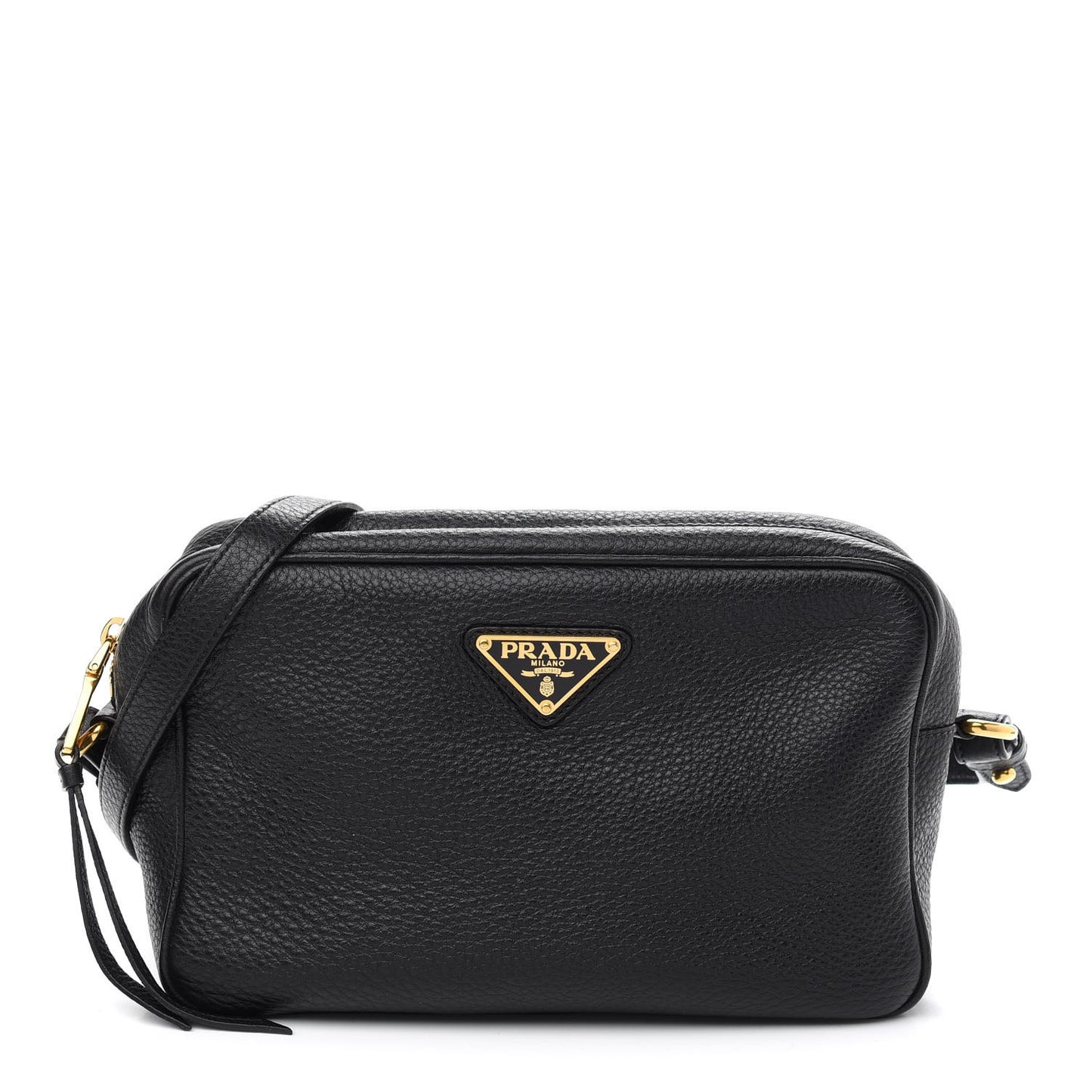 Vitello Daino Camera Crossbody Black