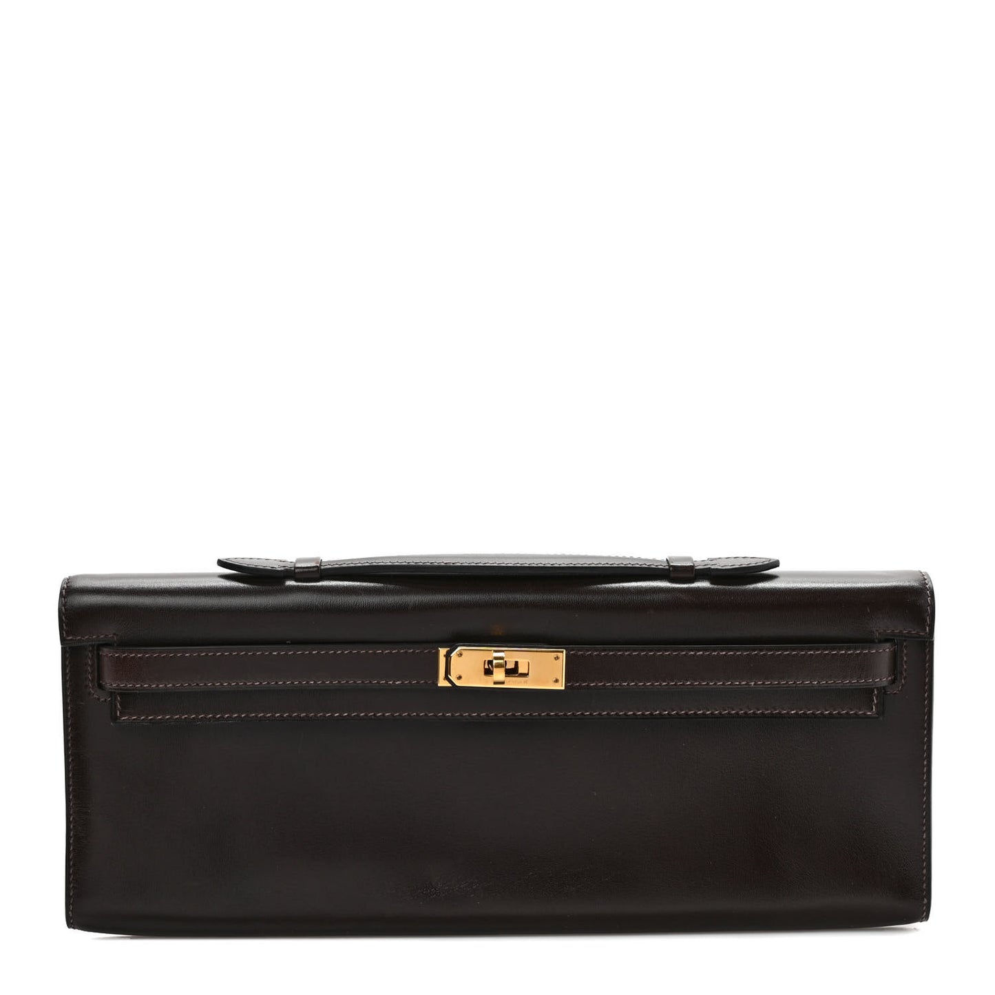 Box Kelly Cut Clutch Chocolate