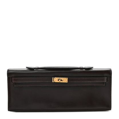 Hermes Box Kelly Cut Clutch Chocolate 1 of 9