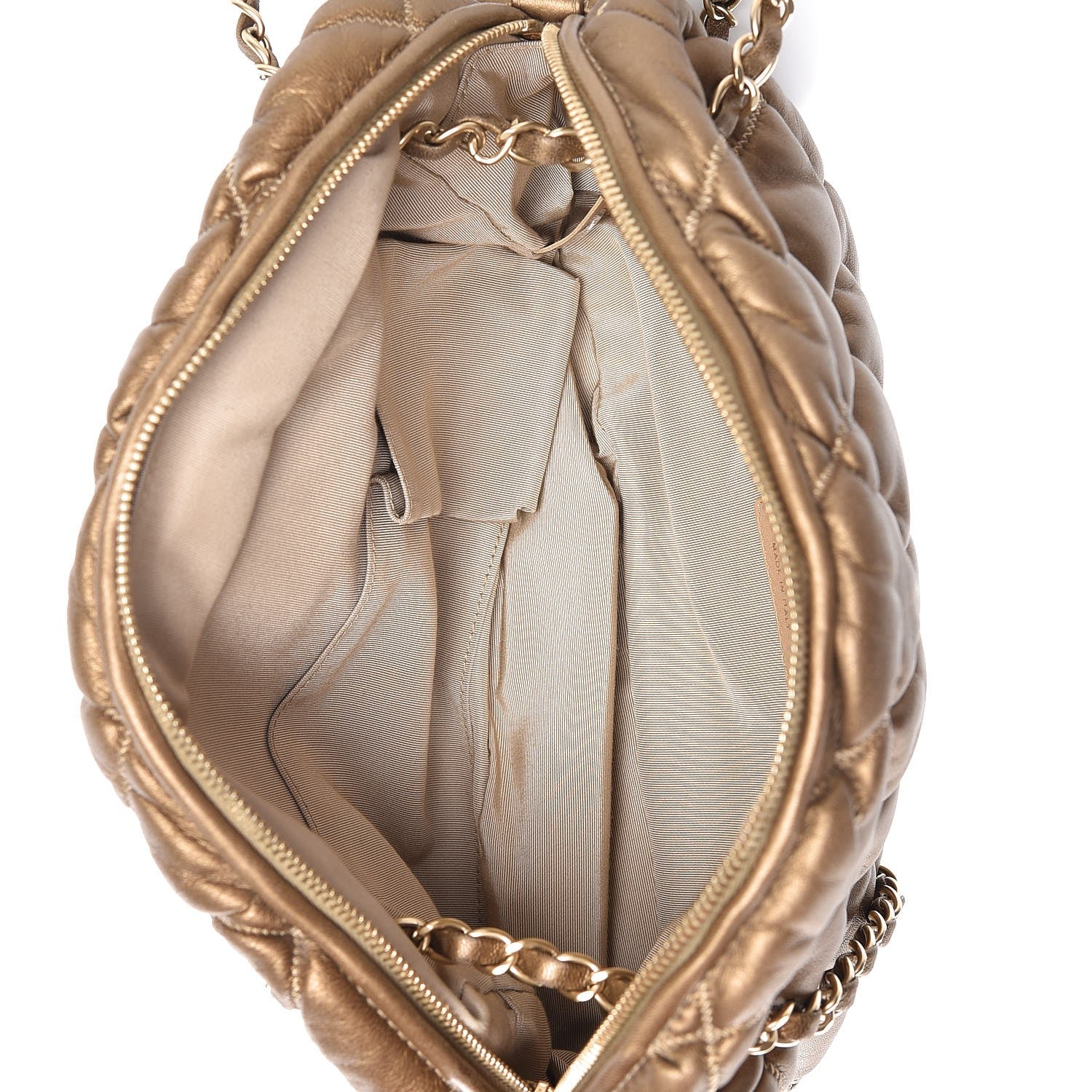 Chanel Metallic Lambskin Bubble Quilt Camera Case Bronze 5 of 7