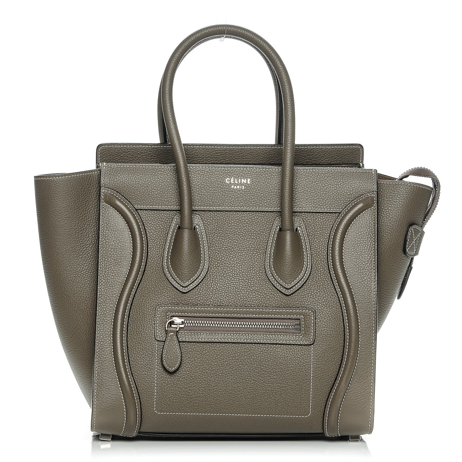 Celine Drummed Calfskin Micro Luggage Souris 1 of 6