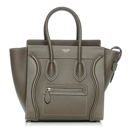 Celine Drummed Calfskin Micro Luggage Souris 1 of 6