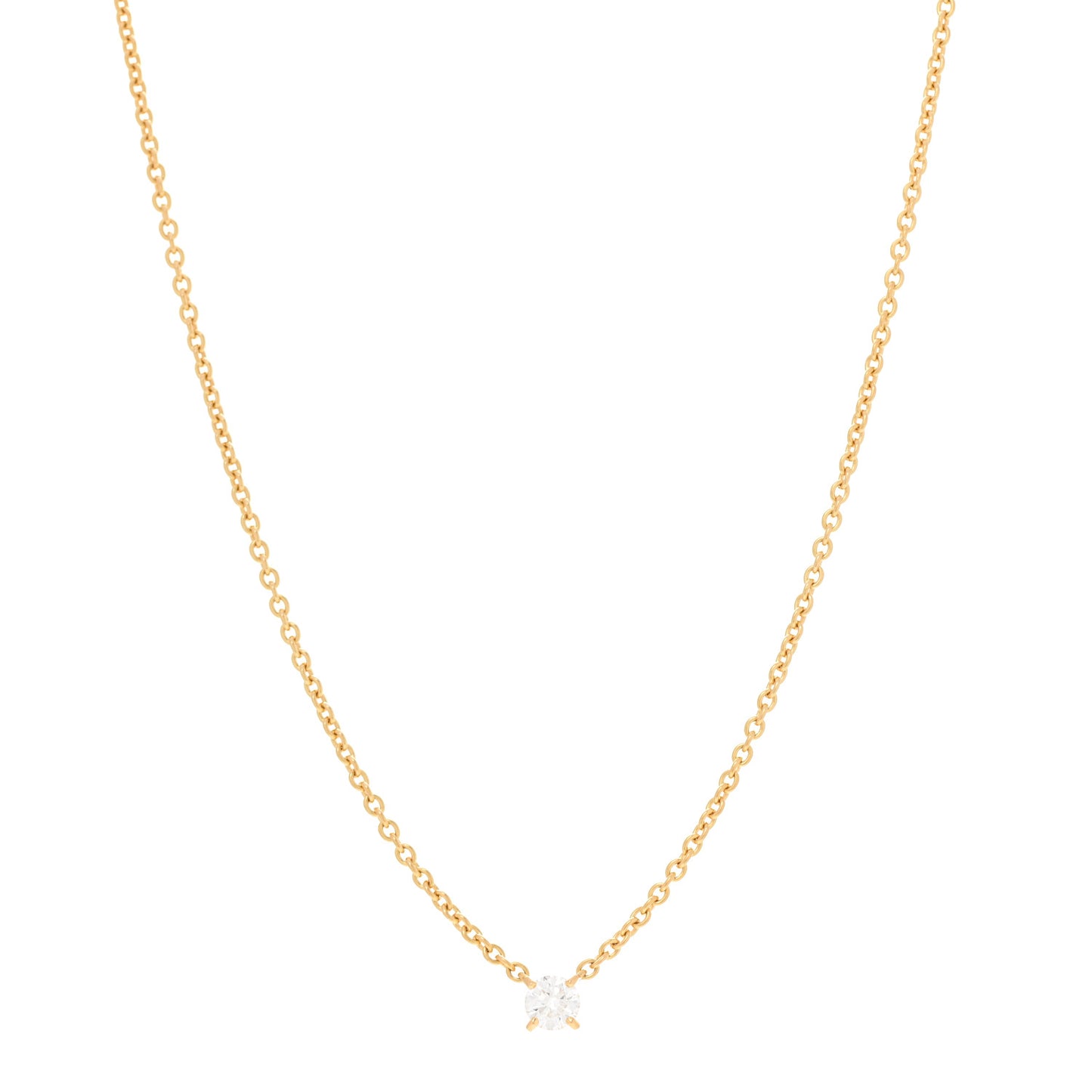 18K Yellow Gold Diamond .68ct Solitaire 1895 Pendant Necklace