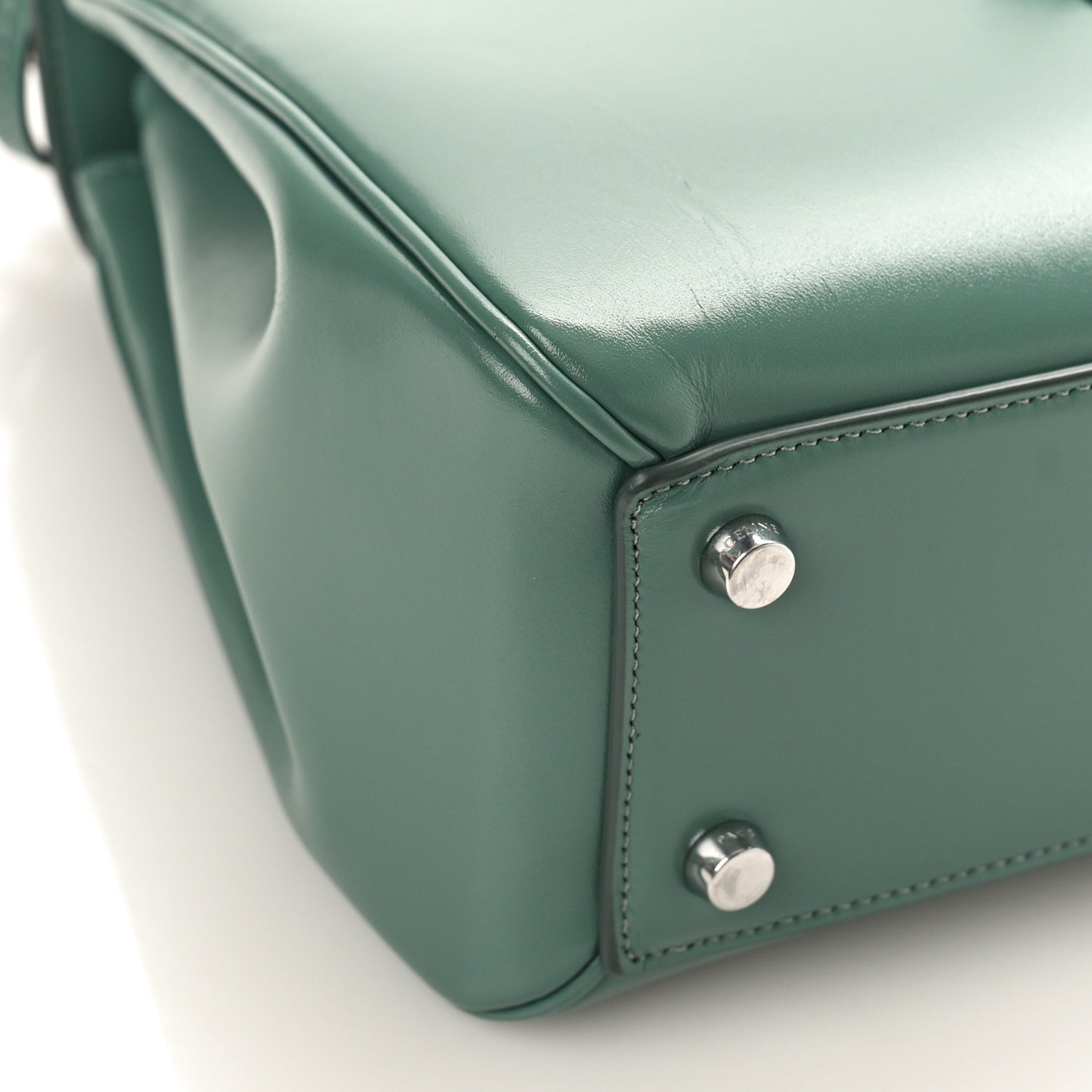 Satinated Calfskin Small 16 Top Handle Bag Celadon