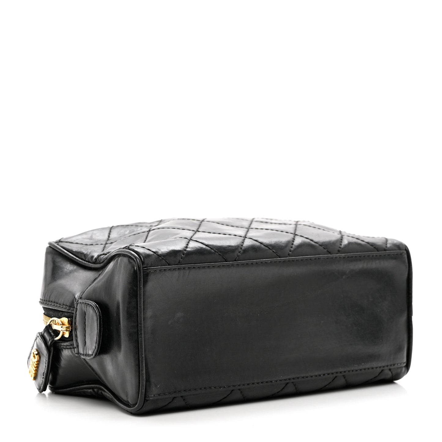 Lambskin Quilted Cosmetic Case Black