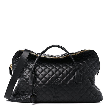 Saint Laurent Calfskin Quilted ES Giant Travel Bag Black 1 of 9