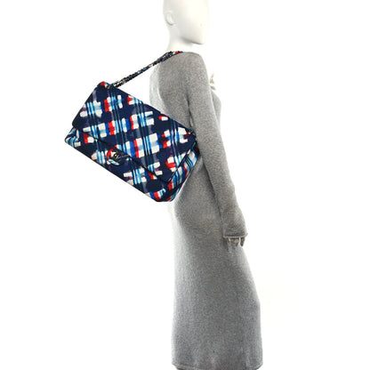 Chanel Canvas Airline Printed XXL Travel Flap Bag Blue Red White 2 of 10
