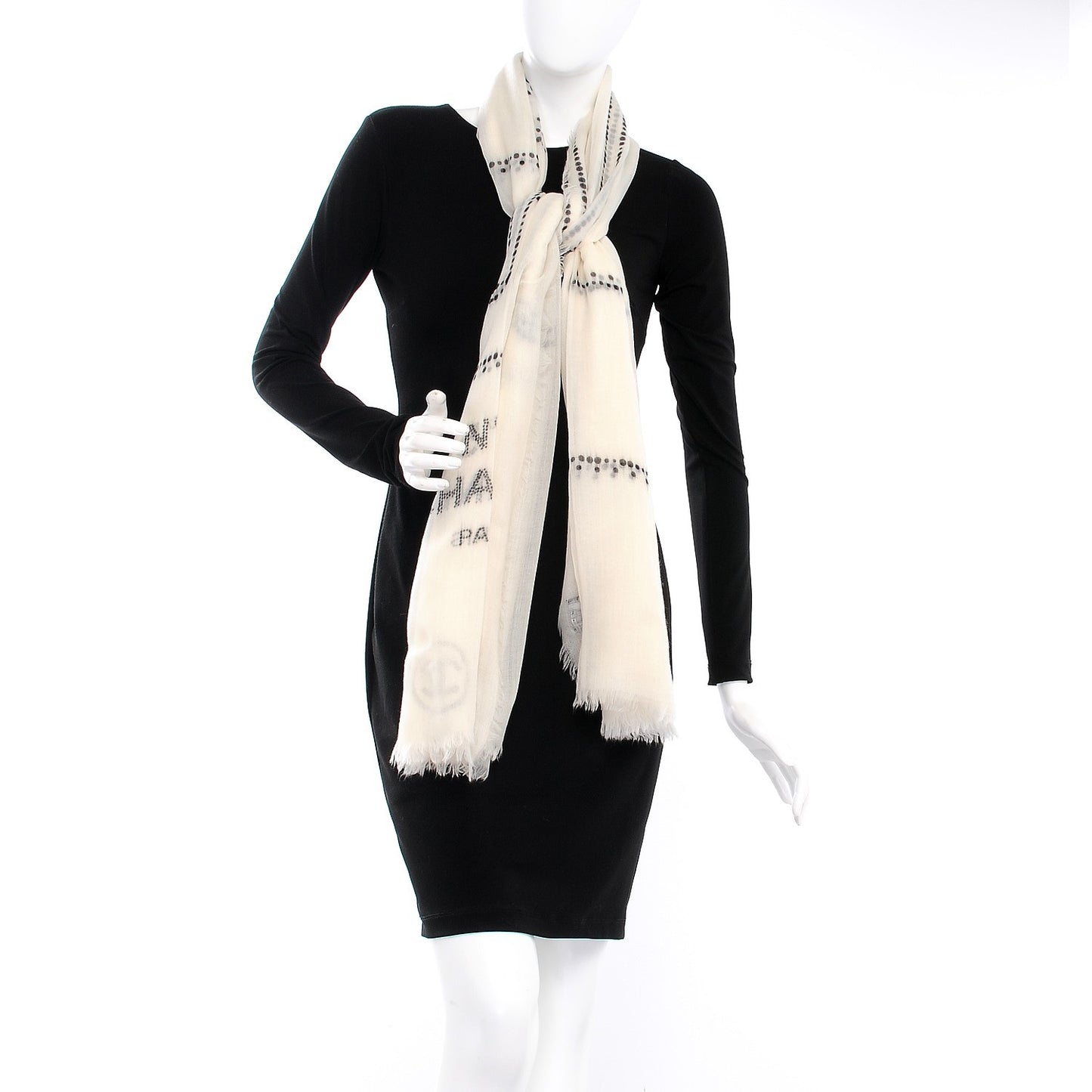 Cashmere CC Scarf White