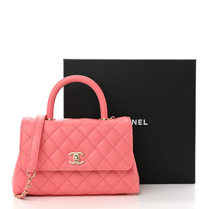 Chanel Caviar Quilted Mini Coco Handle Flap Pink 11 of 11