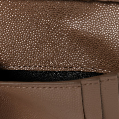 Saint Laurent Grain De Poudre Matelasse Chevron Monogram Zipped Two-Part Wallet Dark Latte 7 of 7