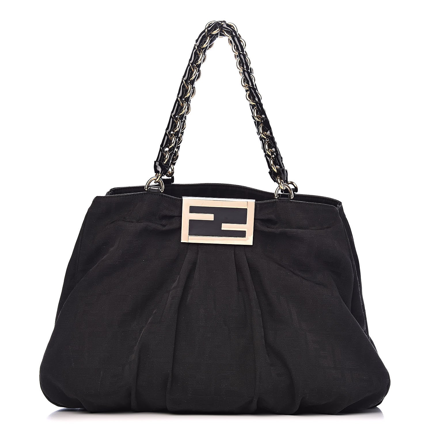 Fendi Zucca Enamel Mia Tote Black 1 of 13