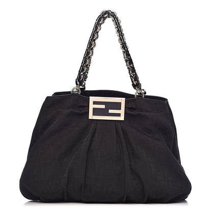 Fendi Zucca Enamel Mia Tote Black 1 of 13