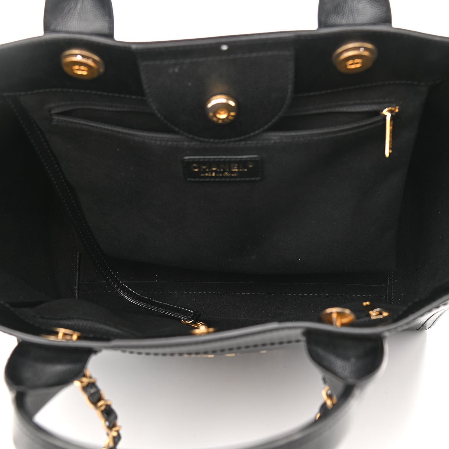 Chanel Caviar Small Studded Deauville Tote Black 12 of 15
