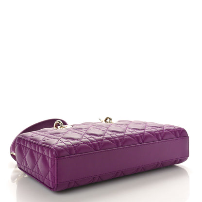 Christian Dior Lambskin Cannage Medium Lady D-Joy Purple 4 of 9