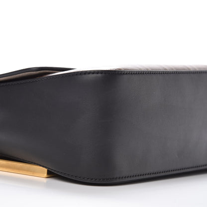 Fendi Vitello Grace Glazed Fabric FF 1974 Double F Shoulder Bag Black Mogano Panna 9 of 12