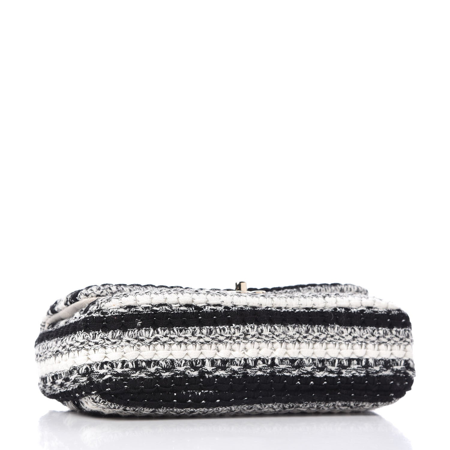 Chanel Tweed Braid Medium Single Flap Black White 4 of 10
