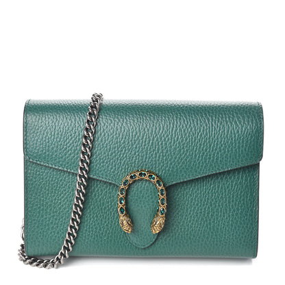 Gucci Calfskin Mini Dionysus Chain Wallet Emerald 1 of 12