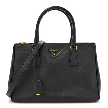 Prada Saffiano Small Galleria Double Zip Tote Black 1 of 17