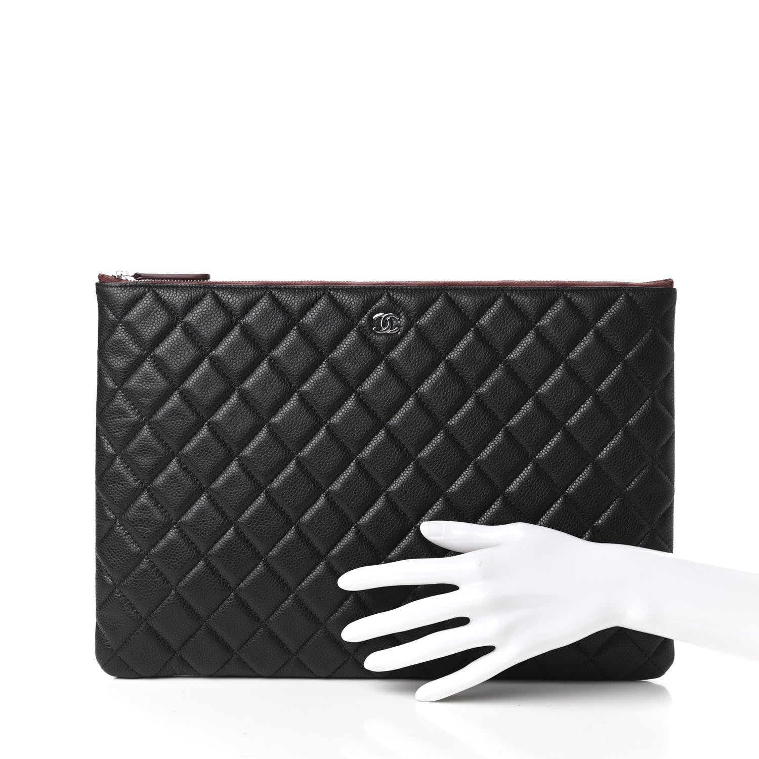 Chanel Caviar Quilted Large Cosmetic Case Black 2 of 10