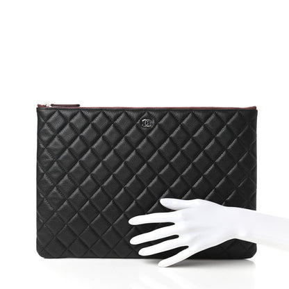 Chanel Caviar Quilted Large Cosmetic Case Black 2 of 10