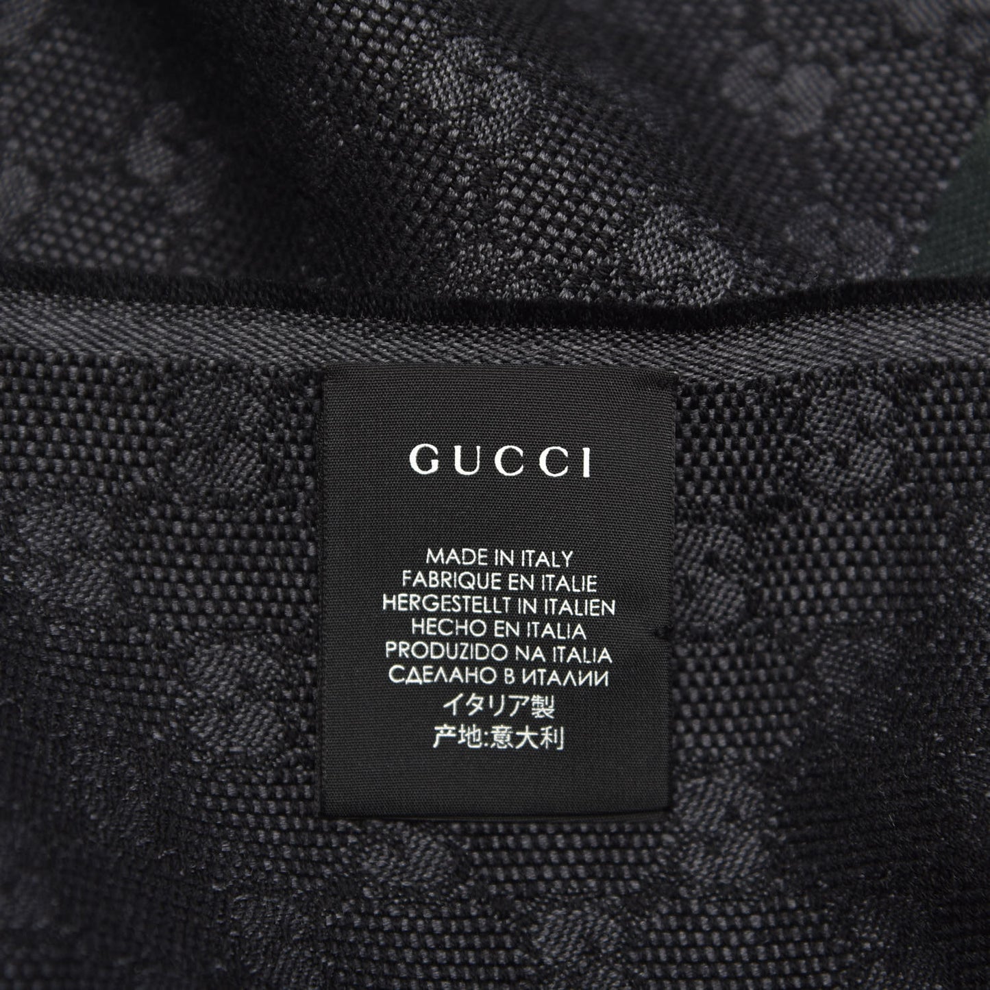 Wool Silk GG Monogram Web Verbier Fringe Scarf Black