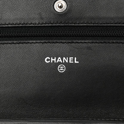 Chanel Lambskin Quilted Wallet On Chain WOC Black 6 of 12