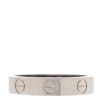 Cartier 18K White Gold 3.5mm LOVE Wedding Band Ring 48 4.5 1 of 5