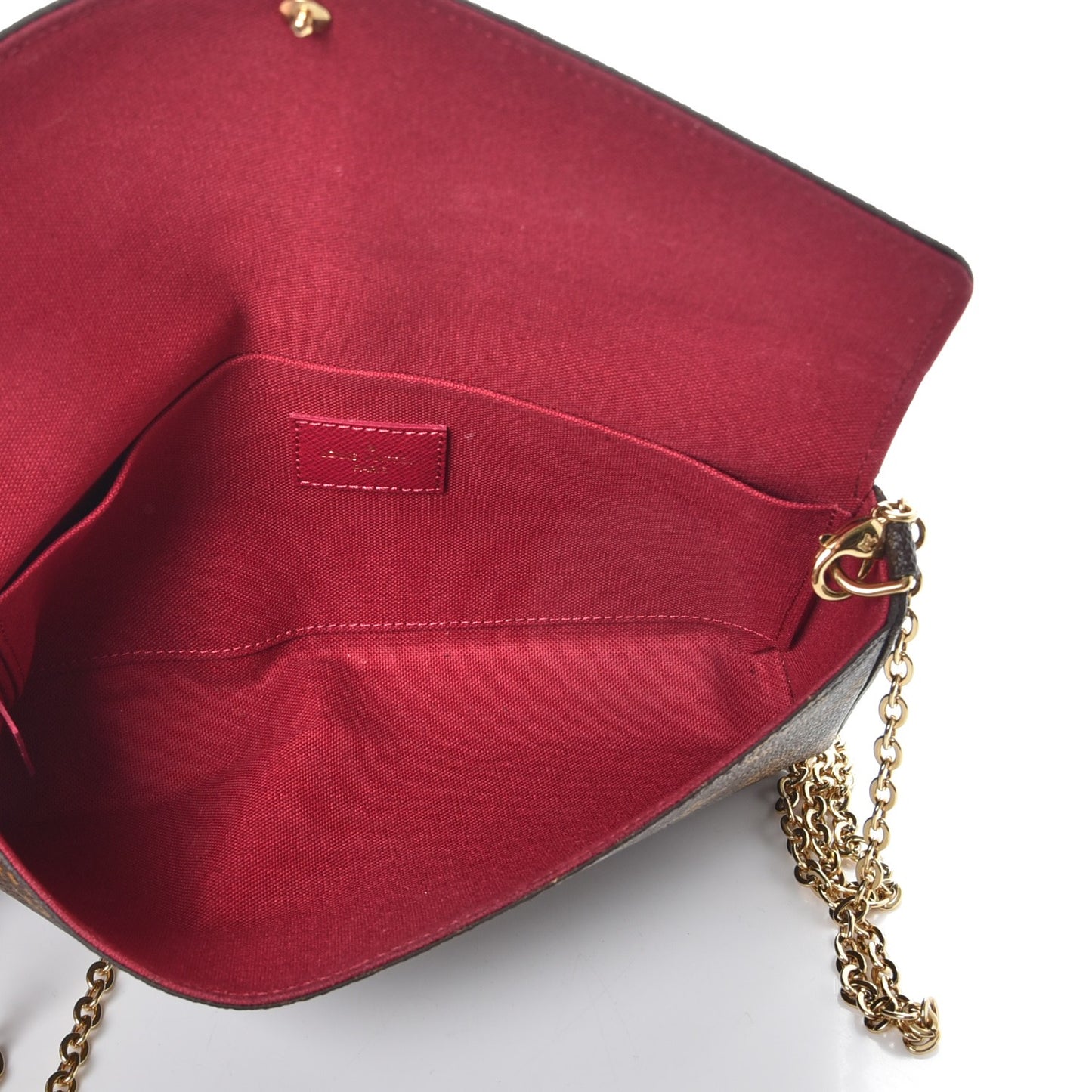Monogram Pochette Felicie Chain Wallet Fuchsia
