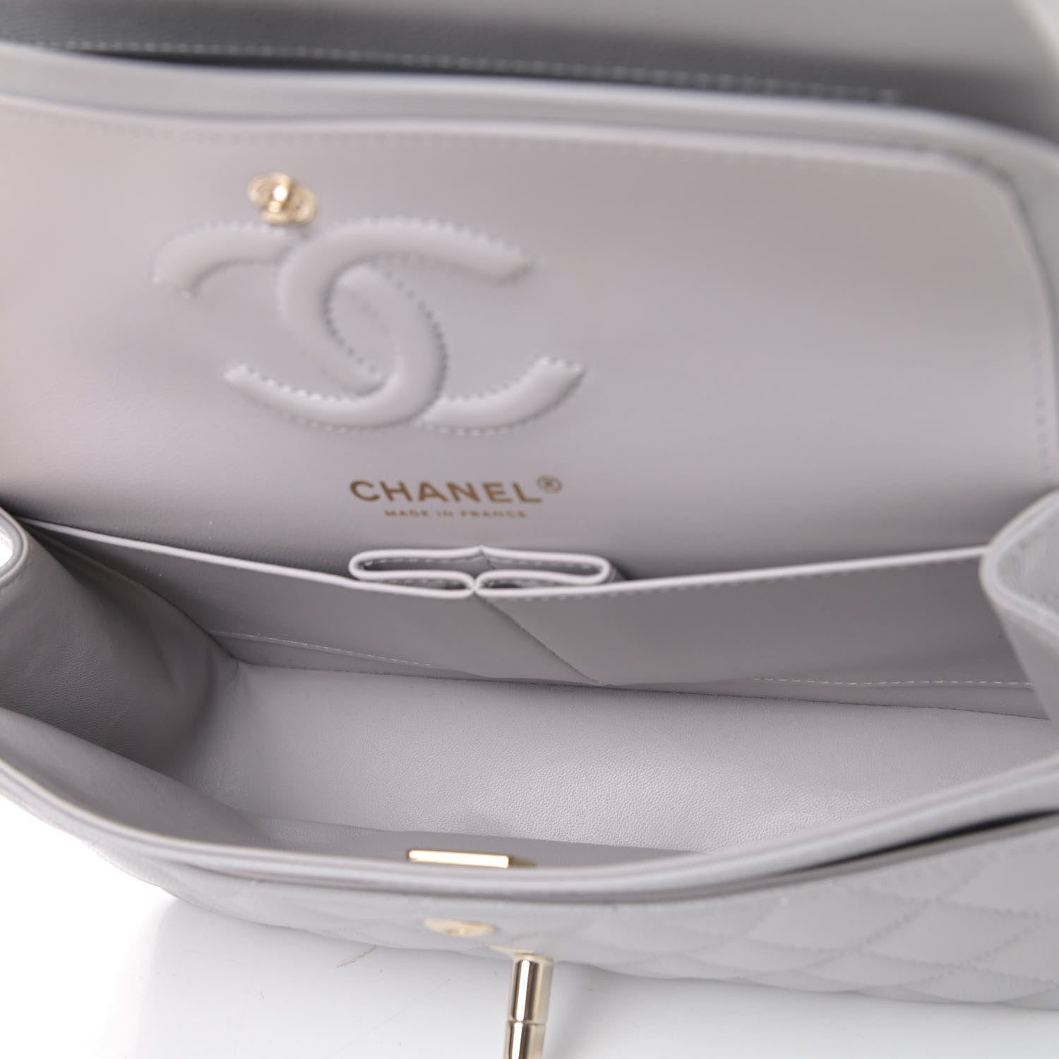 Chanel Caviar Quilted Small Double Flap Grey 4 of 4