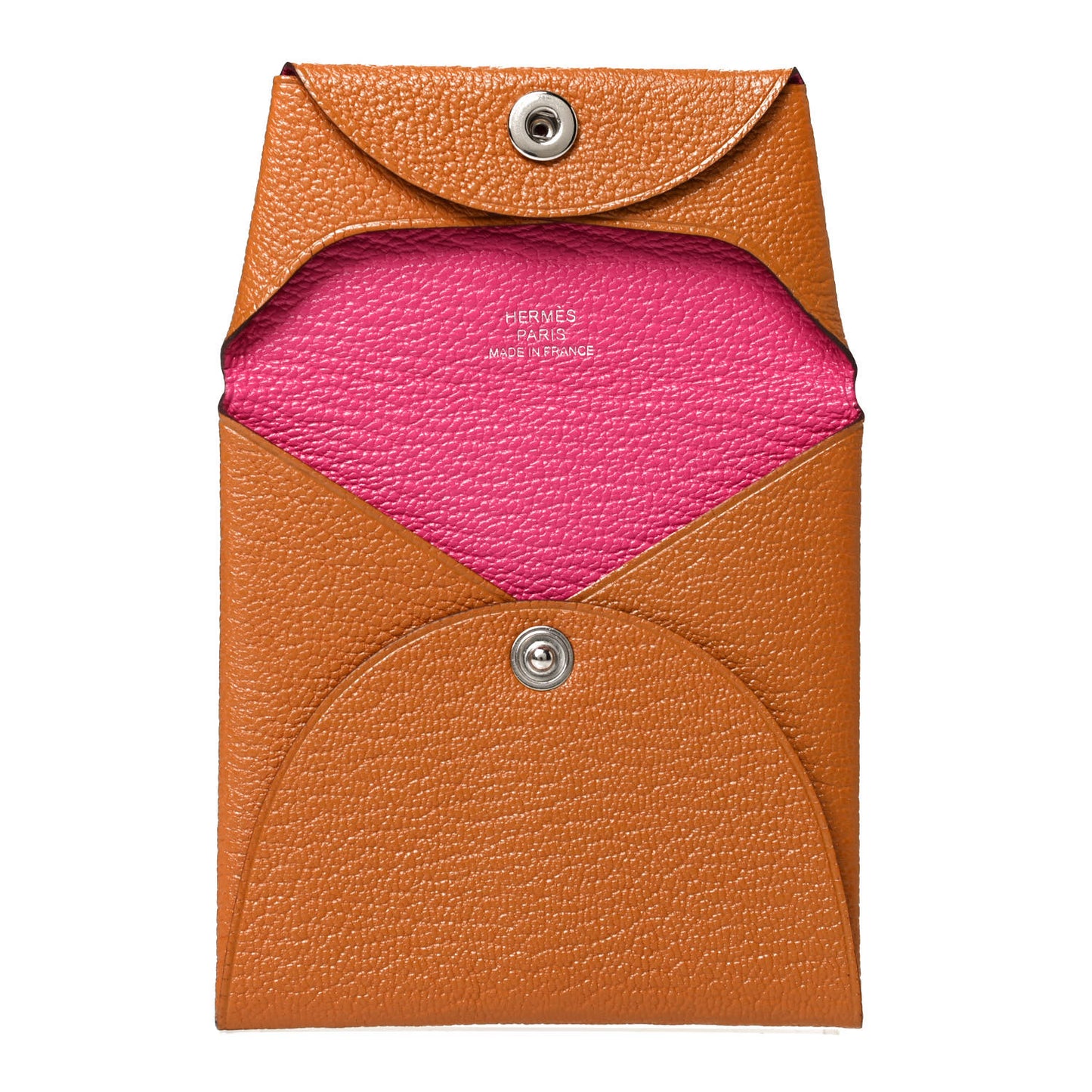 Chevre Mysore Bastia Verso Coin Purse Caramel Rose Shocking