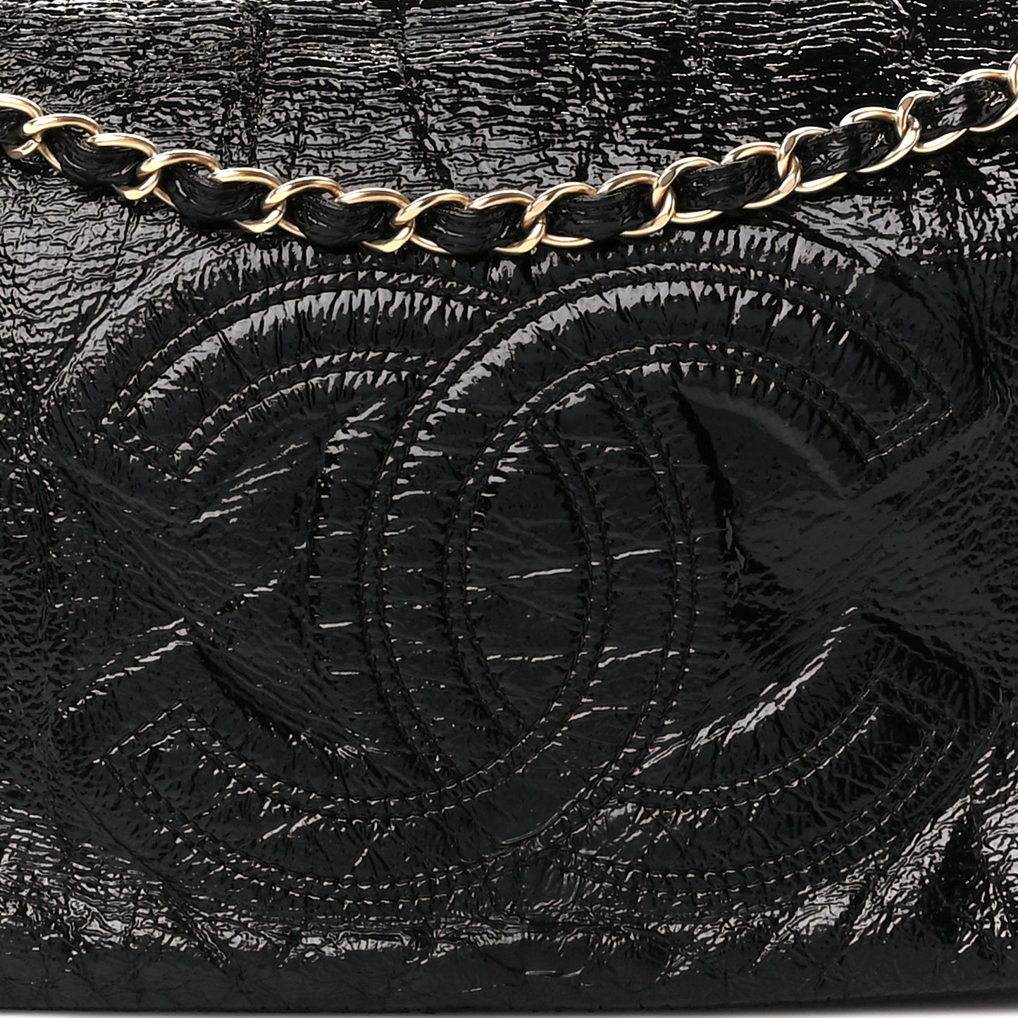 Vinyl Medium Rock and Chain Flap Black Black