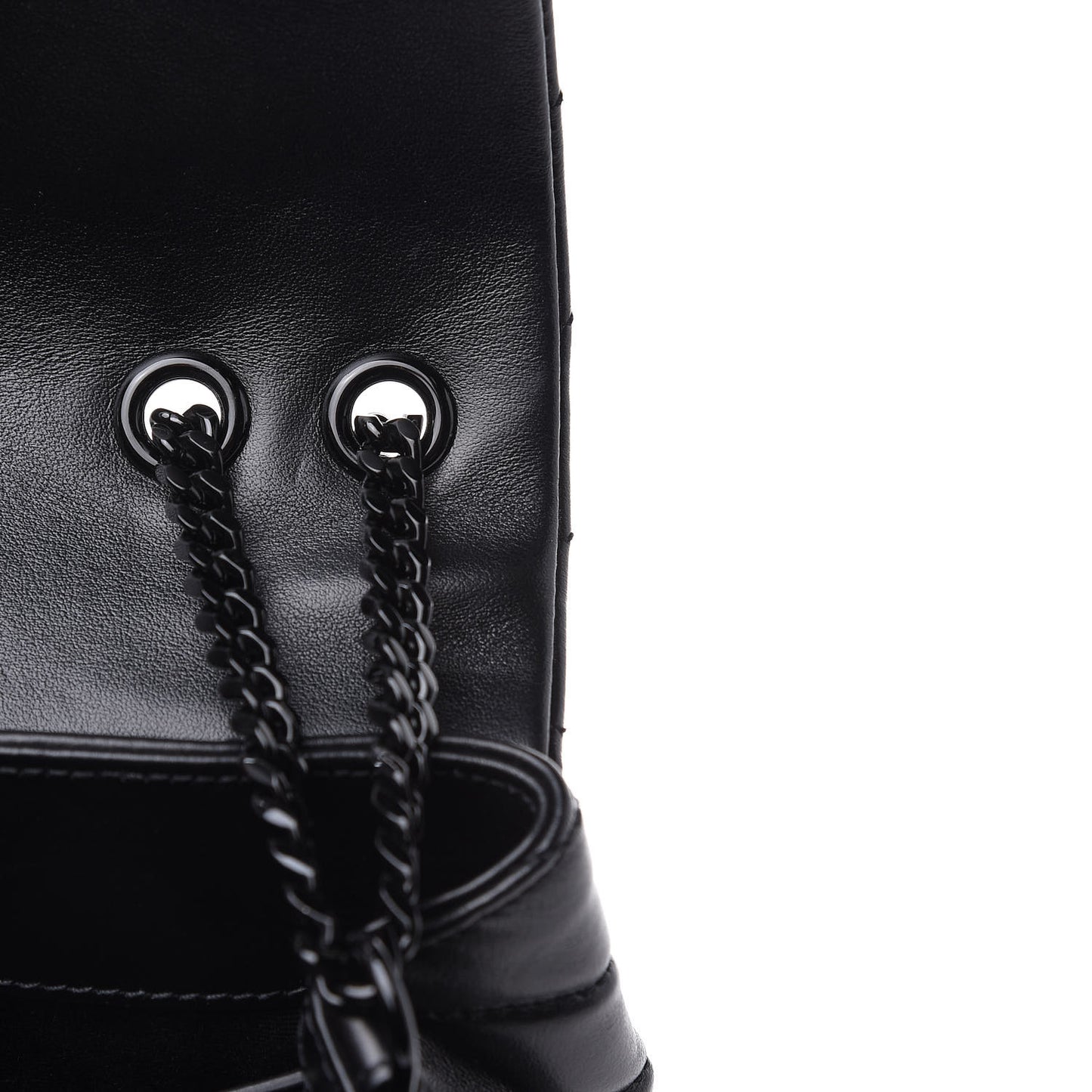 Calfskin Y Quilted Monogram Small Loulou Chain Satchel Black