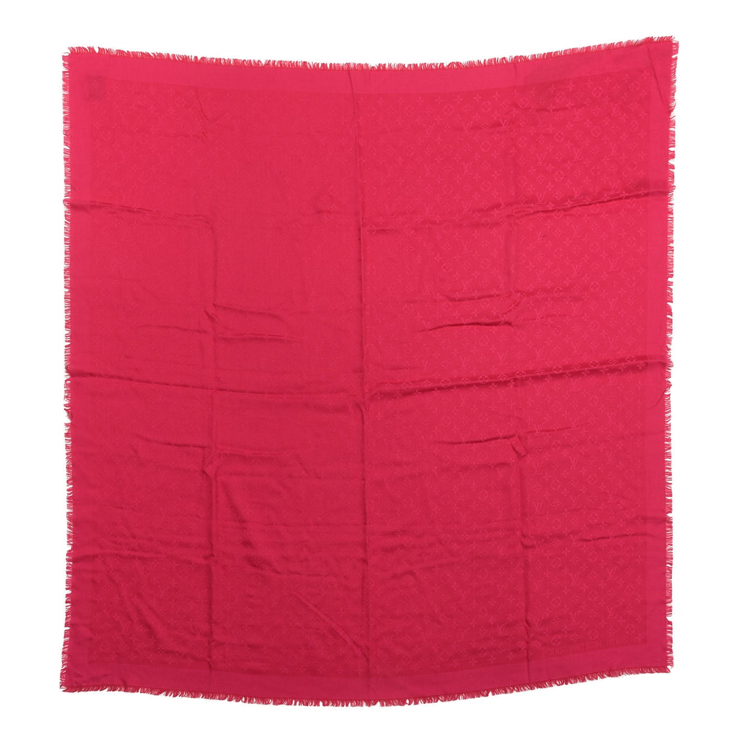 Wool Silk Monogram Shawl Strass Pink