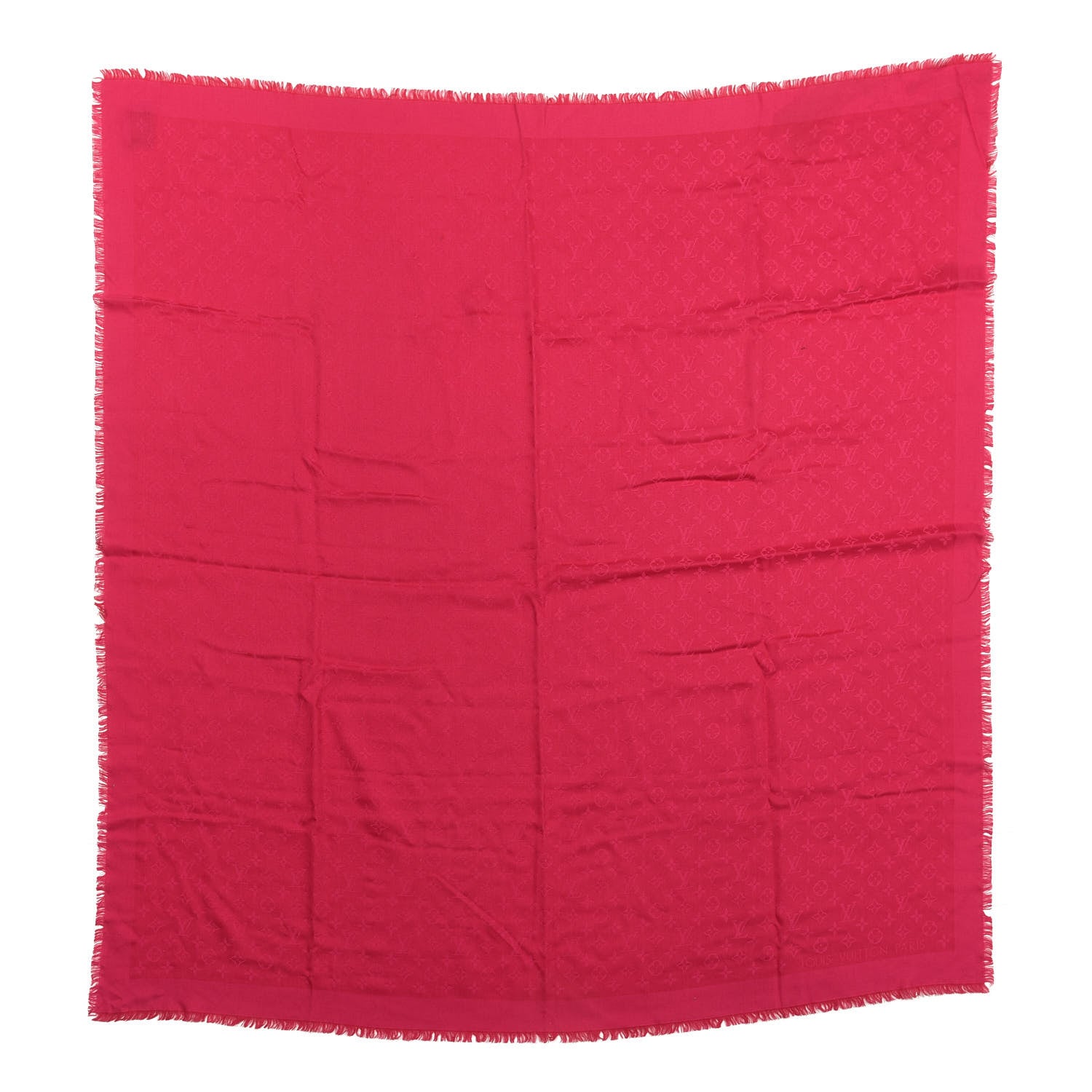 Louis Vuitton Wool Silk Monogram Shawl Strass Pink 1 of 3