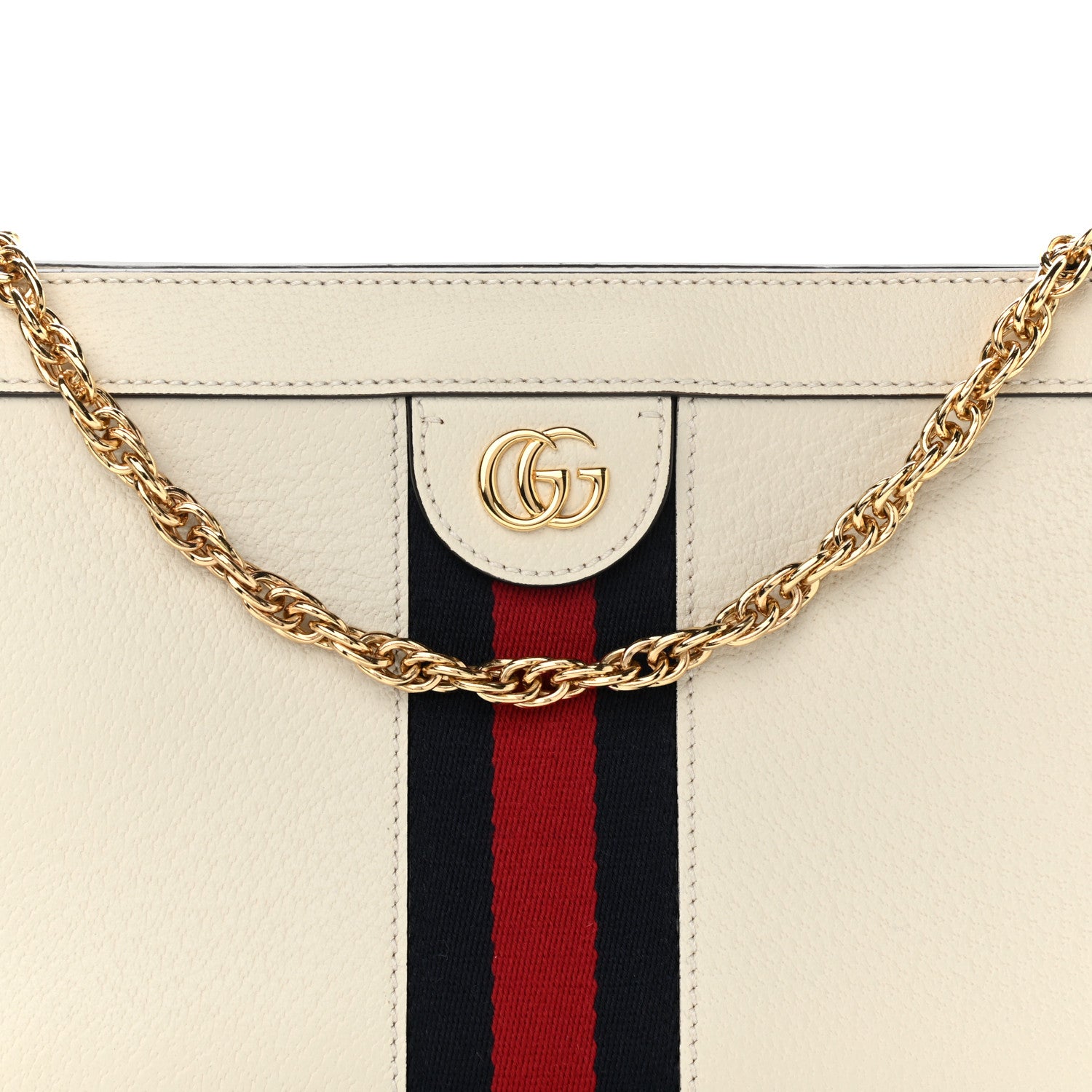 Gucci Textured Calfskin Web Small Ophidia Chain Shoulder Bag Mystic White 8 of 10