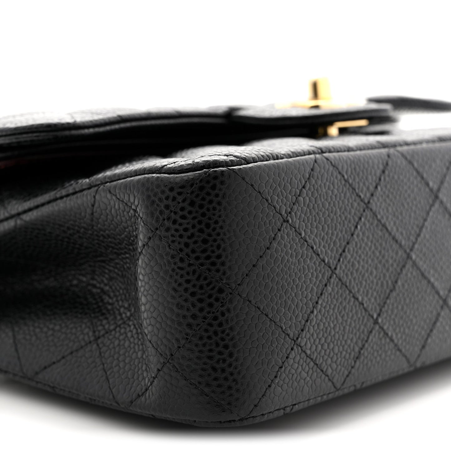 Caviar Quilted Small Double Flap Black